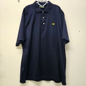 Amen Corner 100% Pima Cotton Navy Blue Masters Polo Golf Shirt Size XL Flaws